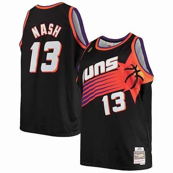 Coupon 💯 Unbranded Men's Mitchell & Ness Steve Nash Black Phoenix Suns Big & Tall Hardwood Classics Jersey 🎉