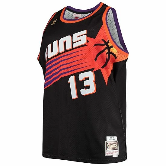 Coupon 💯 Unbranded Men's Mitchell & Ness Steve Nash Black Phoenix Suns Big & Tall Hardwood Classics Jersey 🎉 - Image 3