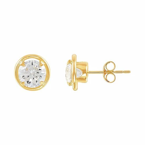 Deals ๐ฅ Unbranded 14k Gold Cubic Zirconia Round Stud Earrings ๐