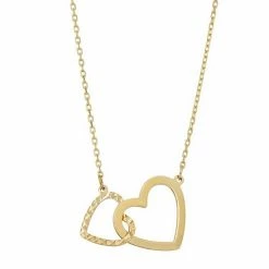 Promo 🧨 Unbranded 10k Gold Double Heart Necklace 🔥