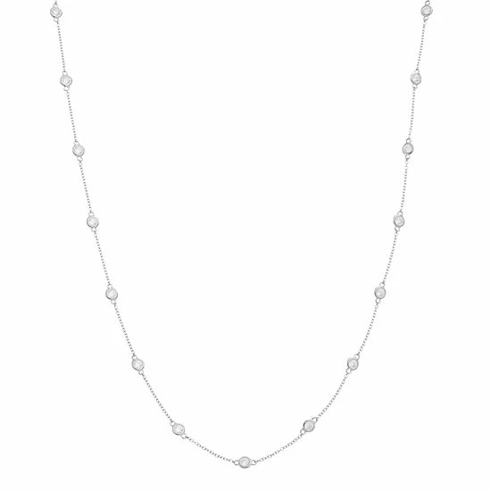 Wholesale ๐ Unbranded Sterling Silver Cubic Zirconia Station Necklace โ - Image 2