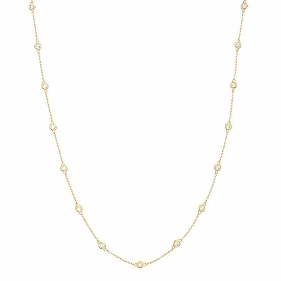 Wholesale ๐ Unbranded Sterling Silver Cubic Zirconia Station Necklace โ - Image 3