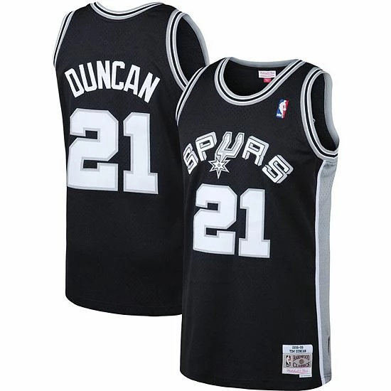 Outlet ๐ฏ Unbranded Men's Mitchell & Ness Tim Duncan Black San Antonio Spurs Big & Tall Hardwood Classics Jersey ๐ - Image 2
