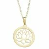 Cheapest ❤️ Unbranded 10k Gold Lotus Flower Disc Pendant Necklace 🔥