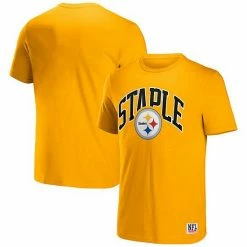 Top 10 😍 Unbranded Men's NFL X Staple Gold Pittsburgh Steelers Logo Lockup T-Shirt 🛒