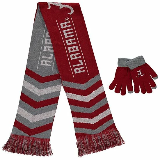 Promo ❤️ Unbranded FOCO Crimson Alabama Crimson Tide Glove & Scarf Combo Set ✨