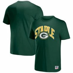 Wholesale 🔔 Unbranded Men's NFL X Staple Hunter Green Green Bay Packers Logo Lockup T-Shirt 🛒