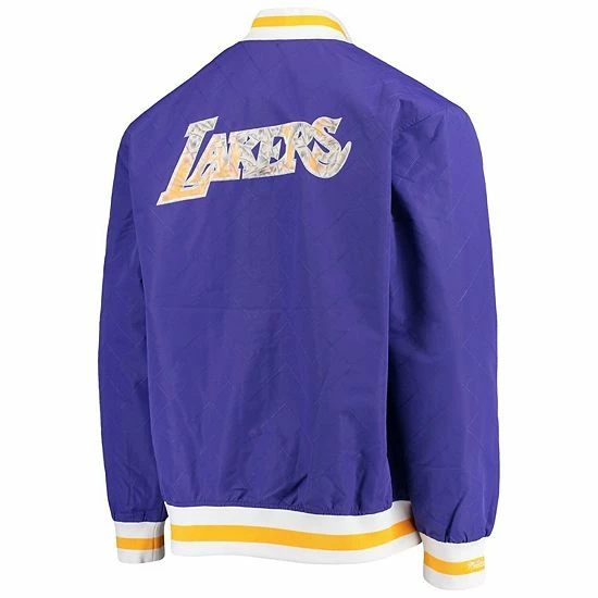 Outlet โ๏ธ Unbranded Men's Los Angeles Lakers Purple Mitchell & Ness Hardwood Classics 75th Anniversary Authentic Warmup Full-Snap Jacket ๐งจ - Image 4