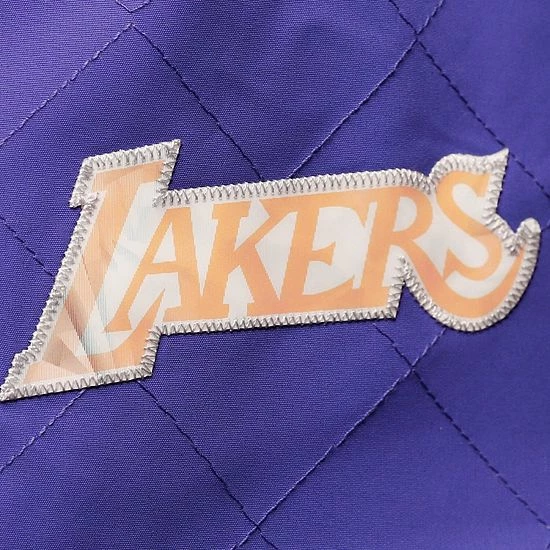 Outlet โ๏ธ Unbranded Men's Los Angeles Lakers Purple Mitchell & Ness Hardwood Classics 75th Anniversary Authentic Warmup Full-Snap Jacket ๐งจ - Image 5