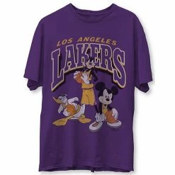 Cheap 👏 Unbranded Men's Junk Food Purple Los Angeles Lakers Disney Mickey Squad T-Shirt 🎉