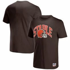 Wholesale ⭐ Unbranded Men's NFL X Staple Brown Cleveland Browns Logo Lockup T-Shirt ⌛