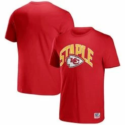 Buy 🧨 Unbranded Men's NFL X Staple Red Kansas City Chiefs Logo Lockup T-Shirt 🥰