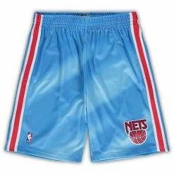 Wholesale 🧨 Unbranded Men's Mitchell & Ness Blue New Jersey Nets Big & Tall Hardwood Classics Team Swingman Shorts 🛒