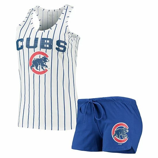 Flash Sale 👏 Unbranded 👩 Women's Concepts Sport Royal/White Chicago Cubs Vigor Racerback Tank Top & Shorts Sleep Set 👍 - Image 2