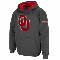 Best deal 😍 Unbranded Youth Stadium Athletic Charcoal Oklahoma Sooners Big Logo Pullover Hoodie 🛒