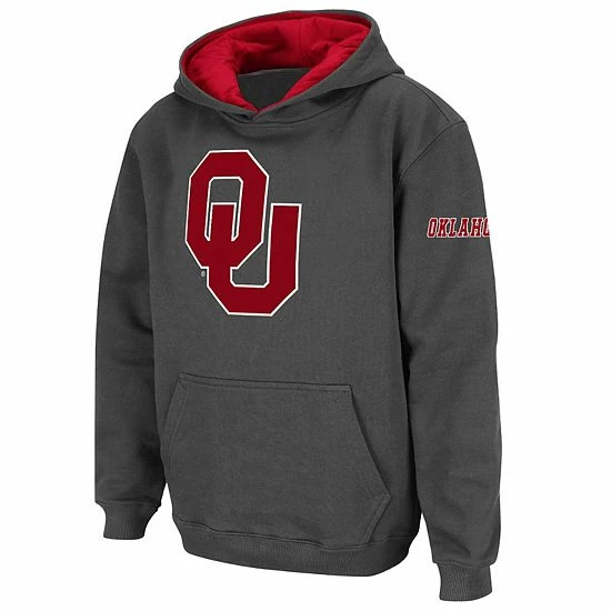 Best deal ๐ Unbranded Youth Stadium Athletic Charcoal Oklahoma Sooners Big Logo Pullover Hoodie ๐