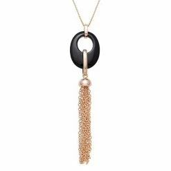 Best deal 👏 Unbranded Sterling Silver Onyx Tassel Pendant Necklace ✔️