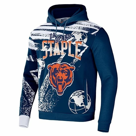 Hot Sale ๐ Unbranded Men's NFL X Staple Navy Chicago Bears All Over Print Pullover Hoodie โค๏ธ - Image 3