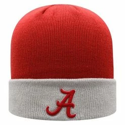 Outlet 😉 Unbranded Men's Top Of The World Crimson/Gray Alabama Crimson Tide Core 2-Tone Cuffed Knit Hat 🎁