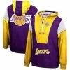 Flash Sale 🤩 Unbranded Men's Mitchell & Ness Purple/Gold Los Angeles Lakers Hardwood Classics Highlight Reel Windbreaker Half-Zip Hoodie Jacket 🤩
