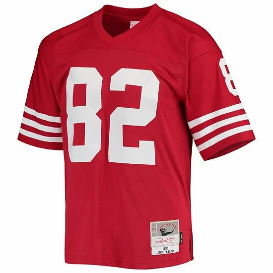 Budget 😍 Unbranded Men's Mitchell & Ness John Taylor Scarlet San Francisco 49ers 1990 Legacy Replica Jersey 🥰 - Image 3