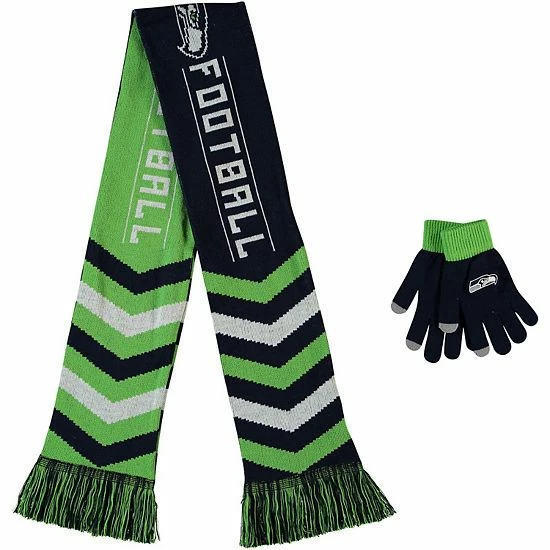 Hot Sale โจ Unbranded FOCO College Navy Seattle Seahawks Glove & Scarf Combo Set ๐