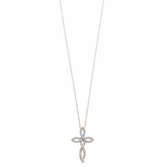 Promo 👏 Unbranded 1/4 Carat T.W Diamond Cross Pendant Necklace Sterling Silver 😍 - Image 2