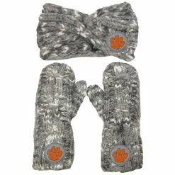 Best Pirce 🛒 Unbranded 👩 Women's ZooZatz Clemson Tigers Logo Marled Headband And Mitten Set 😀