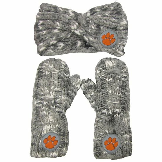 Best Pirce ๐ Unbranded ๐ฉ Women's ZooZatz Clemson Tigers Logo Marled Headband And Mitten Set ๐