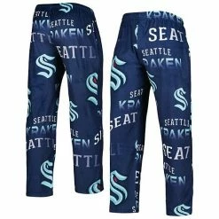 Cheap 🎁 Unbranded Men's Concepts Sport Deep Sea Blue Seattle Kraken Windfall Allover Microfleece Pajama Pants ⌛