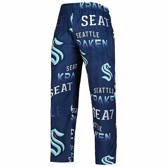 Cheap 🎁 Unbranded Men's Concepts Sport Deep Sea Blue Seattle Kraken Windfall Allover Microfleece Pajama Pants ⌛ - Image 3