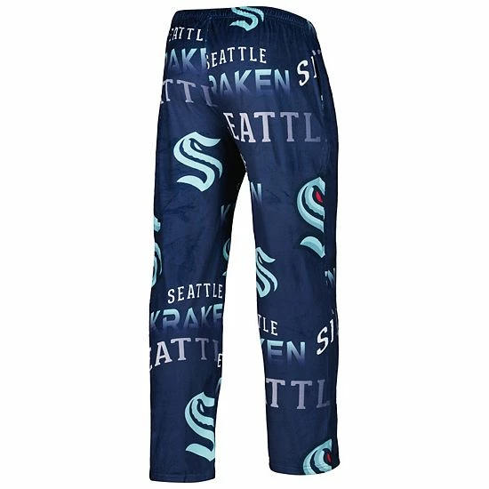 Cheap 🎁 Unbranded Men's Concepts Sport Deep Sea Blue Seattle Kraken Windfall Allover Microfleece Pajama Pants ⌛ - Image 4
