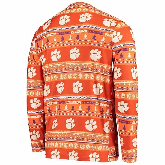 Discount 👏 Unbranded Men's Concepts Sport Orange Clemson Tigers Ugly Sweater Knit Long Sleeve Top And Pant Set 😉 - Image 4