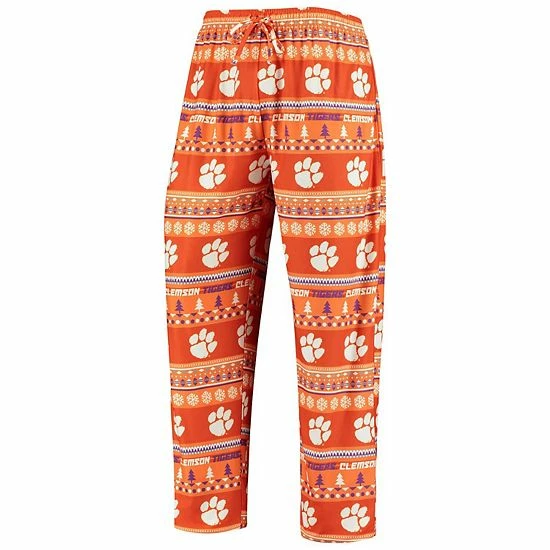 Discount 👏 Unbranded Men's Concepts Sport Orange Clemson Tigers Ugly Sweater Knit Long Sleeve Top And Pant Set 😉 - Image 5