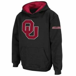 Cheap ✔️ Unbranded Youth Stadium Athletic Black Oklahoma Sooners Big Logo Pullover Hoodie 🤩