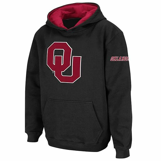 Cheap ✔️ Unbranded Youth Stadium Athletic Black Oklahoma Sooners Big Logo Pullover Hoodie 🤩