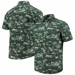 Best deal 👏 Unbranded Men's Reyn Spooner Green Miami Hurricanes Classic Button-Down 👚 Shirt 😀