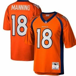Best Sale 🧨 Unbranded Men's Mitchell & Ness Peyton Manning Orange Denver Broncos Big & Tall 2015 Retired Player Replica Jersey 🎁