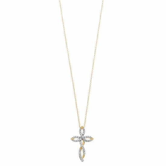 Promo 👏 Unbranded 1/4 Carat T.W Diamond Cross Pendant Necklace Sterling Silver 😍 - Image 3