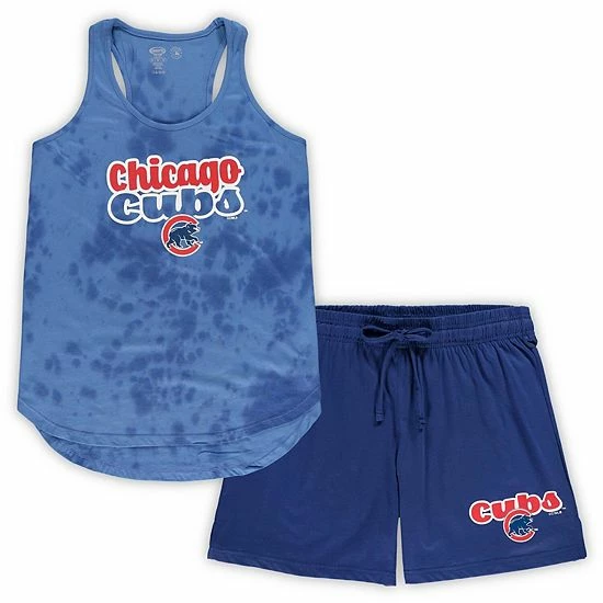 New ๐ Unbranded ๐ฉ Women's Concepts Sport Royal Chicago Cubs Plus Size Cloud Tank Top & Shorts Sleep Set ๐ - Image 2