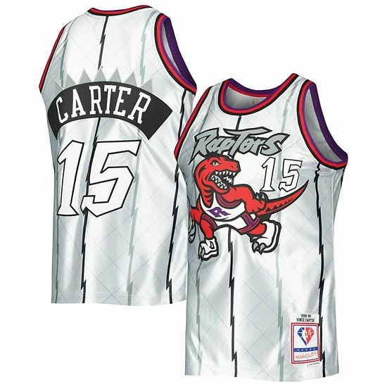 Budget โ Unbranded Men's Mitchell & Ness Vince Carter Platinum Toronto Raptors 1998-99 Hardwood Classics 75th Anniversary Swingman Jersey ๐ - Image 2