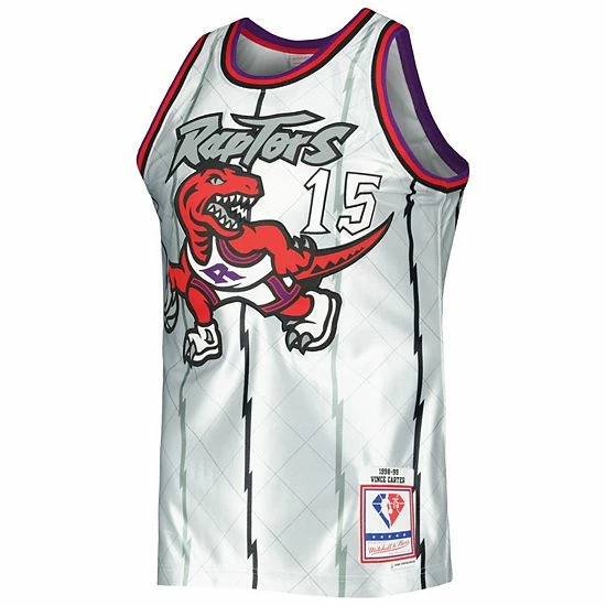 Budget โ Unbranded Men's Mitchell & Ness Vince Carter Platinum Toronto Raptors 1998-99 Hardwood Classics 75th Anniversary Swingman Jersey ๐ - Image 3