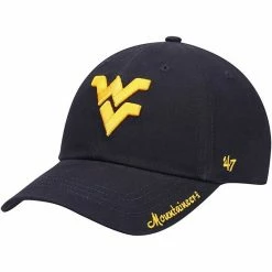 Brand new 🎁 Unbranded 👩 Women's '47 Navy West Virginia Mountaineers Miata Clean Up Logo Adjustable Hat 👍