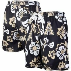 Hot Sale 👍 Unbranded Men's Wes & Willy Black Army Black Knights Floral Volley Logo Swim Trunks ✔️