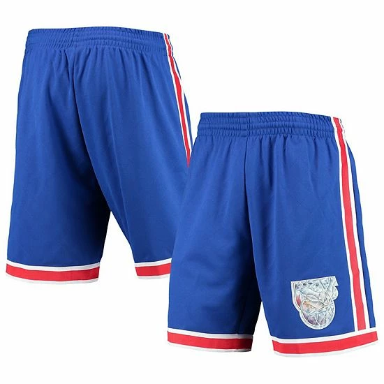 Deals 🔔 Unbranded Men's Mitchell & Ness Blue New Jersey Nets 1993 Hardwood Classics 75th Anniversary Swingman Shorts 😉