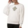 Outlet 👏 Unbranded 👩 Women's Touch White New Orleans Saints Milestone Tracker Pullover Sweatshirt ⭐