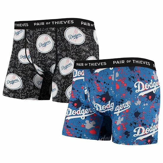 Coupon 🔥 Unbranded Men's Pair Of Thieves Royal/Black Los Angeles Dodgers Super Fit 2-Pack Boxer Briefs Set 🔥 - Image 2