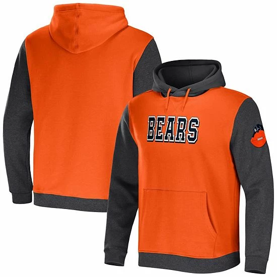 Outlet ๐ Unbranded Men's NFL X Darius Rucker Collection By Fanatics Orange/Charcoal Chicago Bears Colorblock Pullover Hoodie ๐คฉ - Image 2