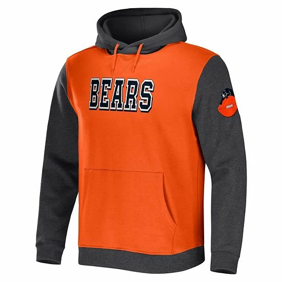 Outlet ๐ Unbranded Men's NFL X Darius Rucker Collection By Fanatics Orange/Charcoal Chicago Bears Colorblock Pullover Hoodie ๐คฉ - Image 3