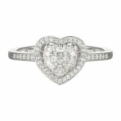Best deal 🔔 Unbranded Sterling Silver 1/4 Carat T.W. Diamond Heart Ring ⌛
